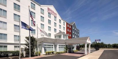 Hotel exterior at Hilton Garden Inn Queens/JFK Airport.