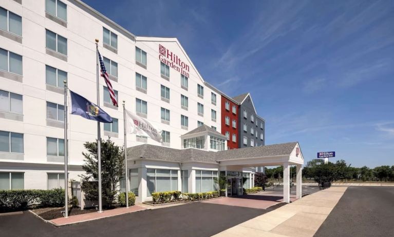 Hotel exterior at Hilton Garden Inn Queens/JFK Airport.