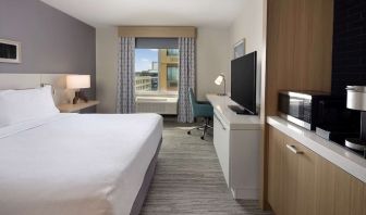 Day use room with work desk at Hilton Garden Inn Queens/JFK Airport.