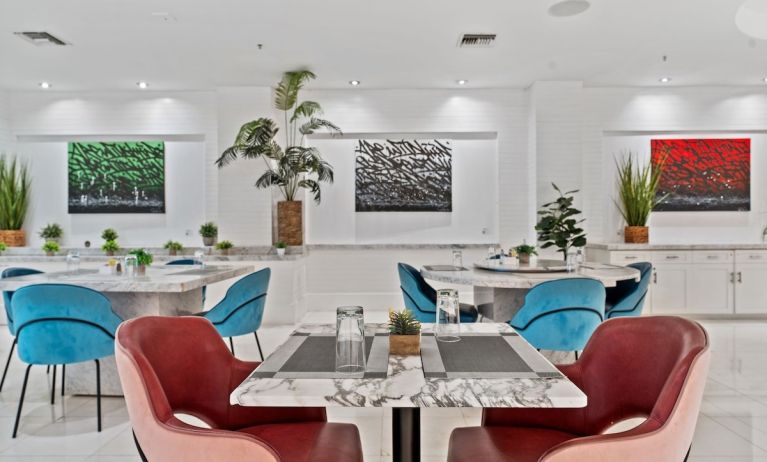 Dining area perfect for coworking at The Sagamore Hotel South Beach.