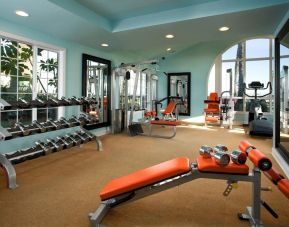 Fitness center available at Hotel Milo.