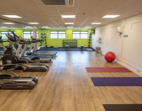 Fully equipped fitness center at Holiday Inn Leicester-Wigston.