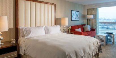 Day use room with sofa at Renaissance Newark Airport Hotel.