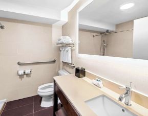 Guest bathroom with shower at Best Western Inn At Ramsey.