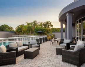 Courtyard with ample seats at Courtyard By Marriott Tampa Oldsmar.