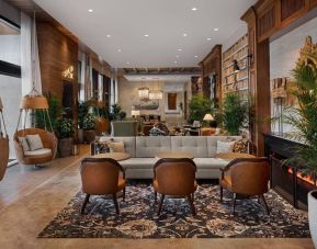 Lobby and coworking lounge at The Ben, Autograph Collection.