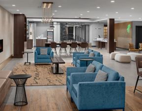 Lobby and coworking lounge at Holiday Inn Hasbrouck Heights-Meadowlands.