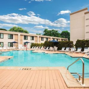 Refreshing outdoor pool at Holiday Inn Hasbrouck Heights-Meadowlands.