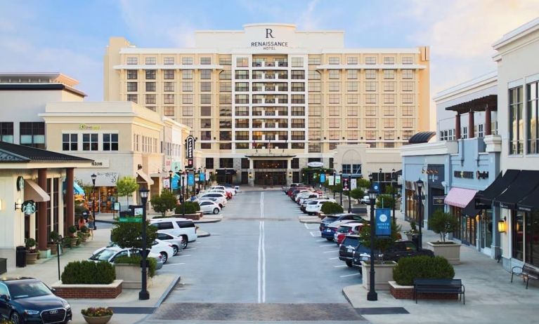 Hotel exterior at Renaissance Raleigh North Hills Hotel.