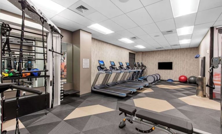 Fitness center at Cambria Hotel Nashville Downtown.