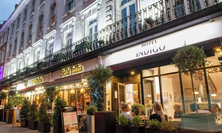 Outdoor seating area at Indigo London-Paddington Hotel.