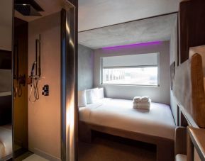 Day use family room with private bathroom at BLOC Gatwick Hotel.