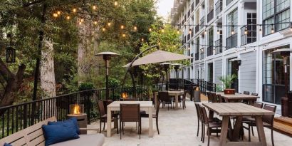 Terrace perfect for coworking at The Inn At Saratoga, Tapestry Collection By Hilton.