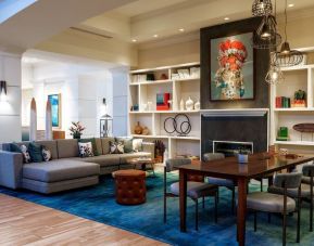 Lobby and coworking lounge at Renaissance Meadowlands Hotel.