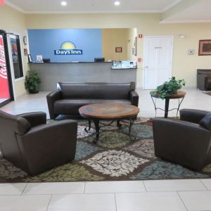 Lobby and coworking lounge at Days Inn By Wyndham San Antonio Northwest/Seaworld.