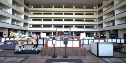 Lobby area at Atrium Hotel & Suites.