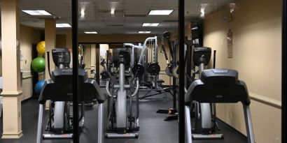 Fitness center available at Atrium Hotel & Suites.