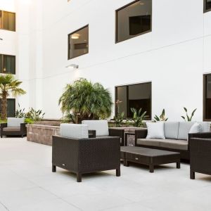 Outdoor furniture available at Courtyard By Marriott Redwood City.