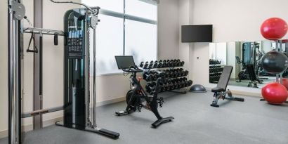 Fitness center available at Hilton Garden Inn Sunnyvale.