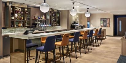 Hotel bar at Hyatt Place London Heathrow Airport.