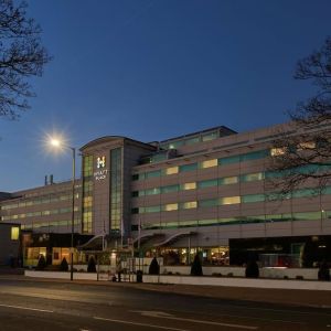 Hotel exterior at Hyatt Place London Heathrow Airport.