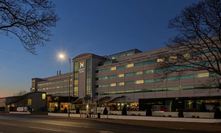 Hotel exterior at Hyatt Place London Heathrow Airport.