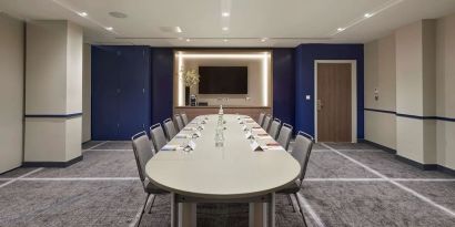 Professional meeting room at Hyatt Place London Heathrow Airport.