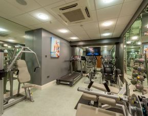 Fully equipped fitness center at Mercure Nottingham City Centre Hotel.