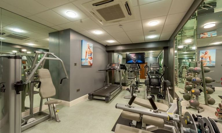 Fully equipped fitness center at Mercure Nottingham City Centre Hotel.