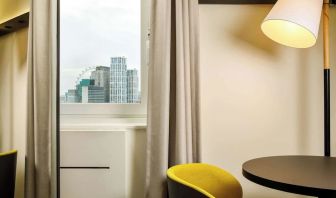 In-room workspace at Ibis London Blackfriars Hotel.