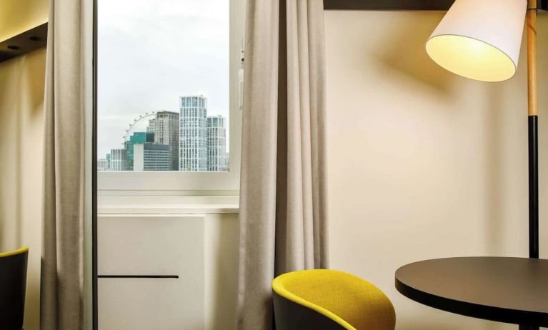 In-room workspace at Ibis London Blackfriars Hotel.