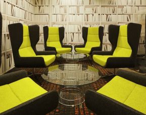 Comfortable lobby lounge at Ibis London Blackfriars Hotel.