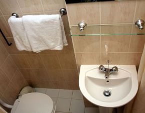 Guest bathroom at Elmwood Hotel.