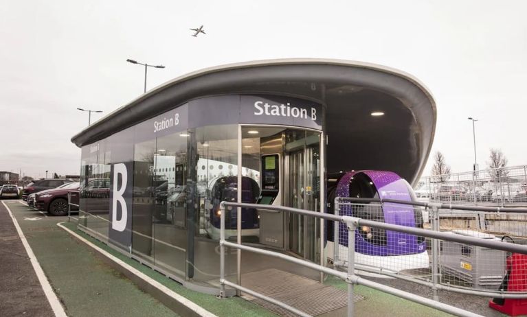 Shuttle service for Thistle London Heathrow Terminal 5 Hotel's guests.