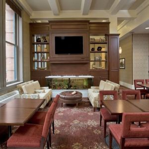 Dining area perfect for coworking at Staybridge Suites Baltimore - Inner Harbor.