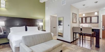 Day use room with kitchen and sofa at Staybridge Suites Baltimore - Inner Harbor.