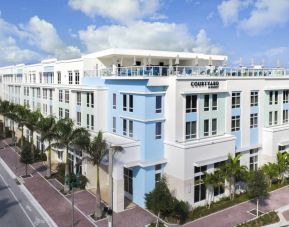 Hotel exterior at Courtyard Delray Beach.
