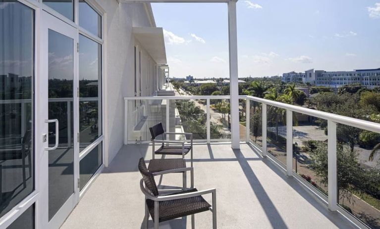 Balcony inside day use room at Courtyard Delray Beach.
