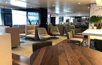 Ample seats with natural light perfect for coworking at Airport Lounge - JFK Terminal 1.