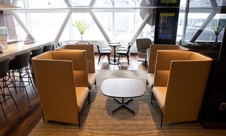 Ample seats with natural light perfect for coworking at Airport Lounge - JFK Terminal 1.