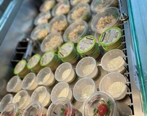 An array of food selection available at Airport Lounge - JFK Terminal 1.