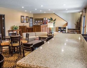 Lobby and coworking lounge at Rodeway Inn Milford.