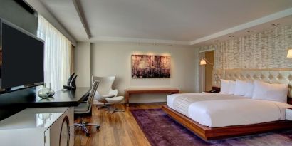 Spacious day use room with work desk at Hilton McLean Tysons Corner.
