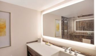 Guest bathroom with shower at Hilton McLean Tysons Corner.