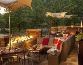 Terrace with fire pit at Hilton McLean Tysons Corner.