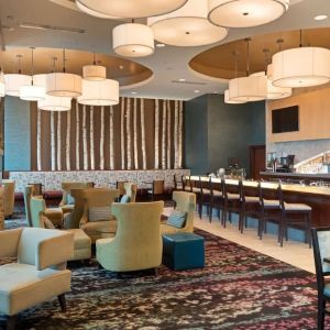 Hotel bar perfect for coworking at Embassy Suites By Hilton Denver Downtown Convention Center.