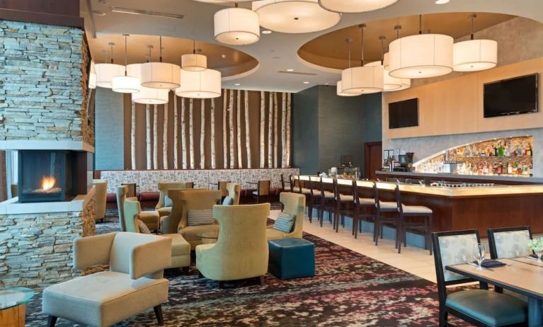 Hotel bar perfect for coworking at Embassy Suites By Hilton Denver Downtown Convention Center.