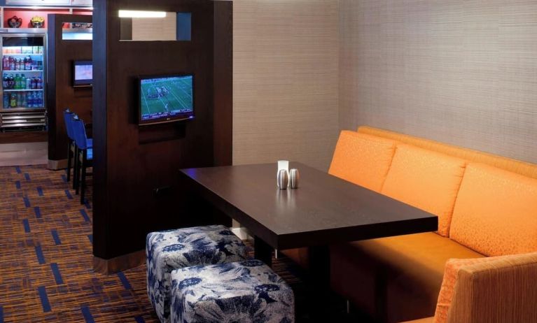 Media pods perfect for coworking at Courtyard By Marriott Cypress Anaheim.