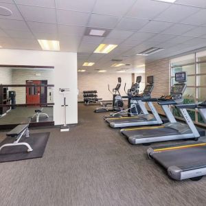 Fitness center at Courtyard By Marriott Santa Ana Orange County.