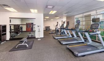 Fitness center at Courtyard By Marriott Santa Ana Orange County.